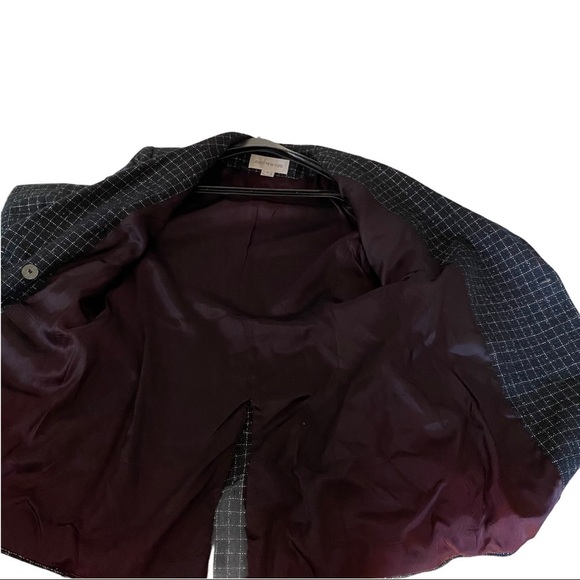 Vtg Jones New York Black & Metallic Silver Fully-Lined Mid-Thigh Blazer Women 6 - Picture 8 of 10